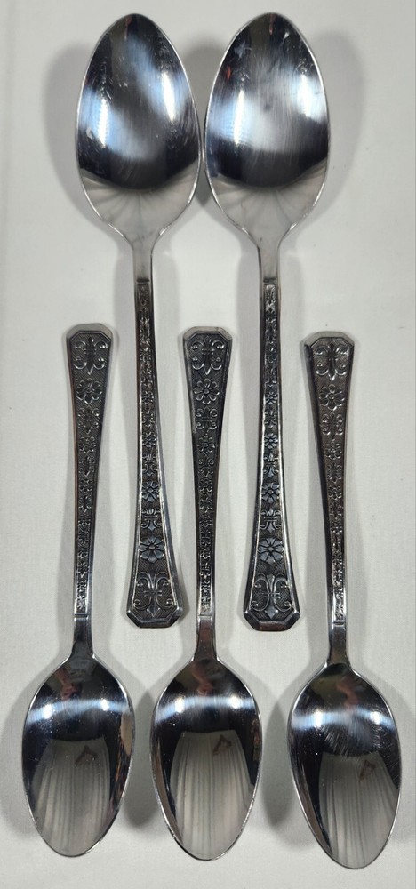 5 Pc Interpur Florenz Flatware Table/Teaspoons Fleur de lis Korea Replacements
