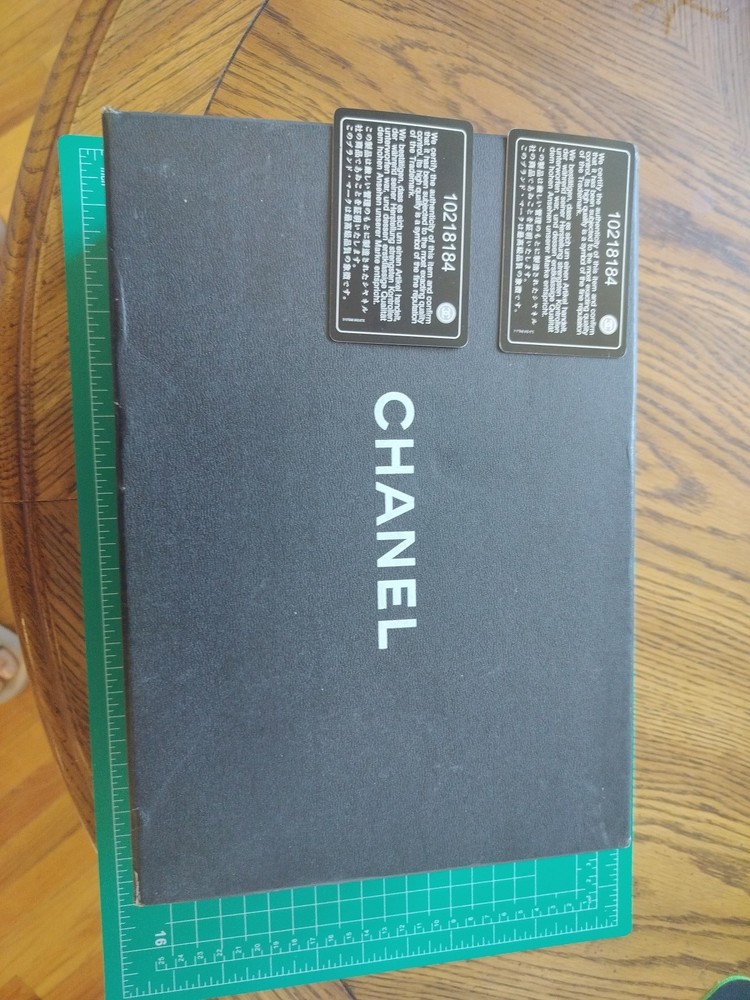 Chanel Medium Black Empty Shoe Box with Tissue and Care Card 12.5x9x4
