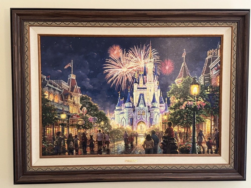 Main Street USA Thomas Kinkade Studios Framed 50”