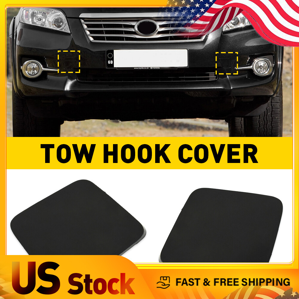 Black Front Bumper Tow Hook Cover Cap for 2011-2012 Toyota RAV4