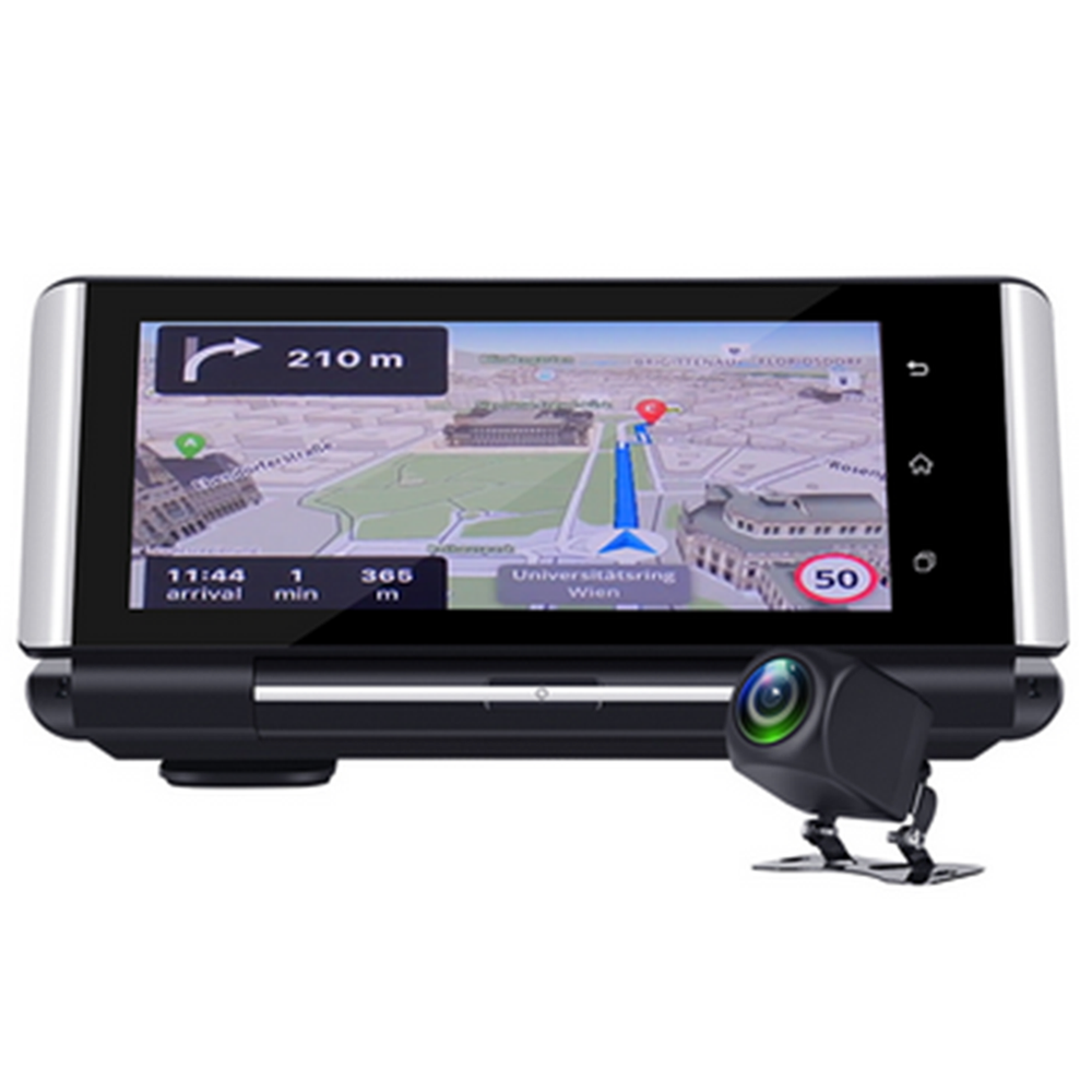 7in Car DVR GPS Navigation Dashboard Dash Cam Video Recorder Camera Dual Lens 4G