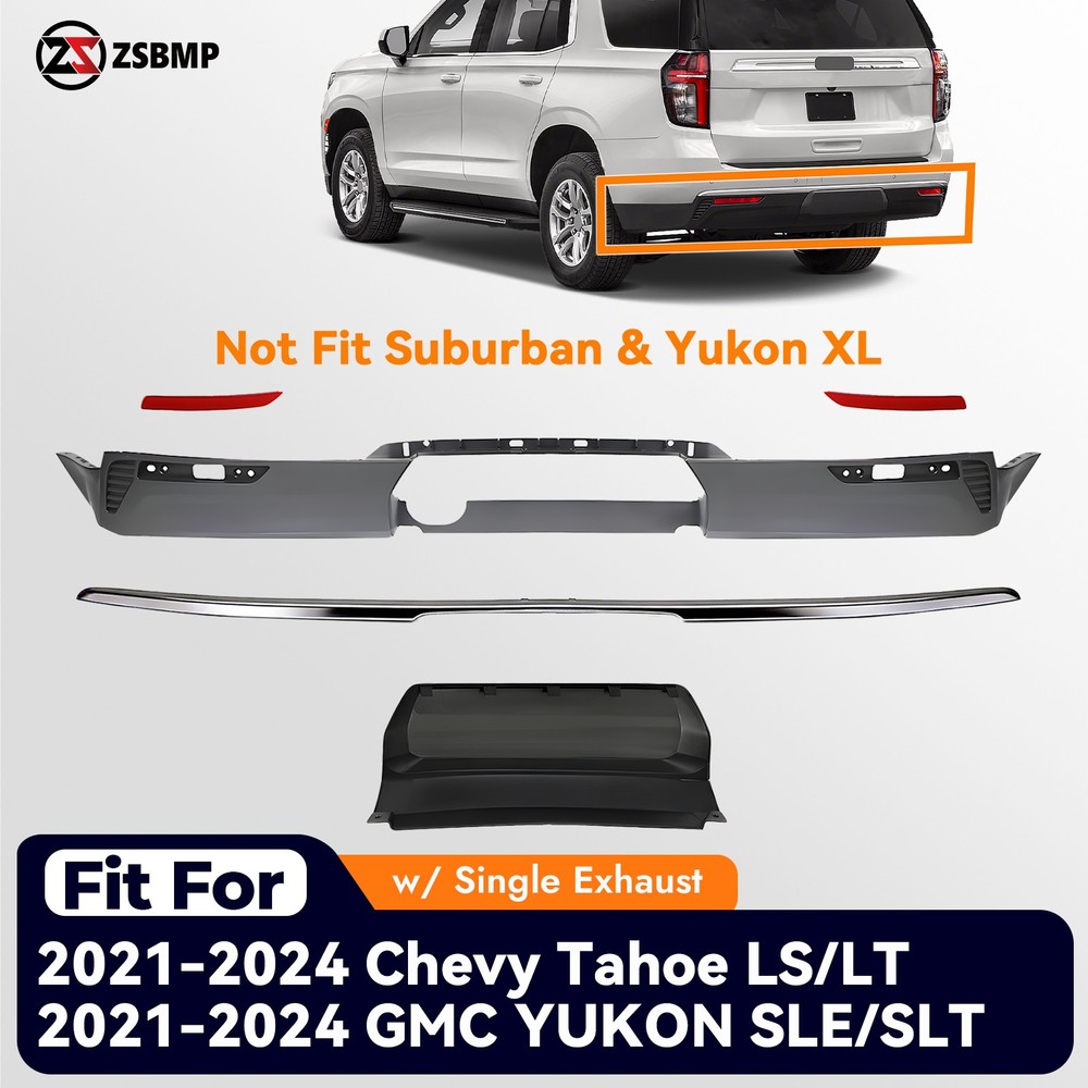 For 2021-2024 Chevy Tahoe GMC YUKON Rear Lower Bumper Cover Trim Molding Kit