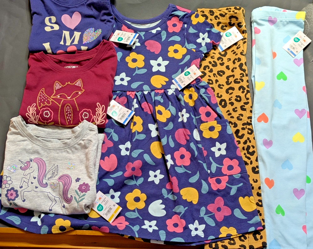 Garanimals Toddler Girl 6-Piece Bundle – NWT Sizes 3T & 2T – Dress, Leggings,...