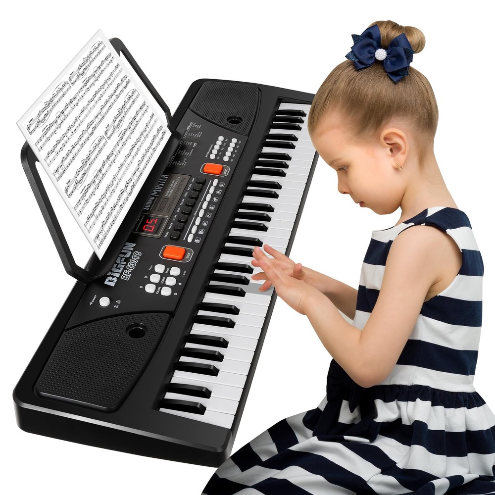 Beginner-Friendly Keyboard Piano with Microphone, 61-Key Electronic Keyboard for All Skill Levels