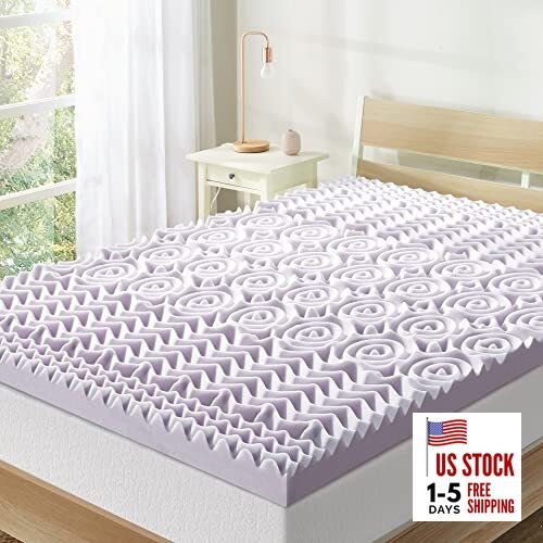 5-Zone Memory Foam Mattress Topper, Soothing Lavender 3 Inch 5 Zone Twin