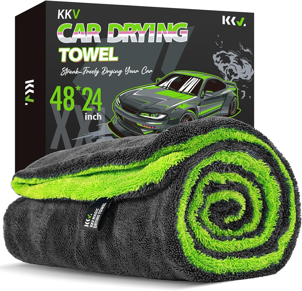 Large 48x24 Inch Dual-Sided Microfiber Car Drying Towel for SUVs-image