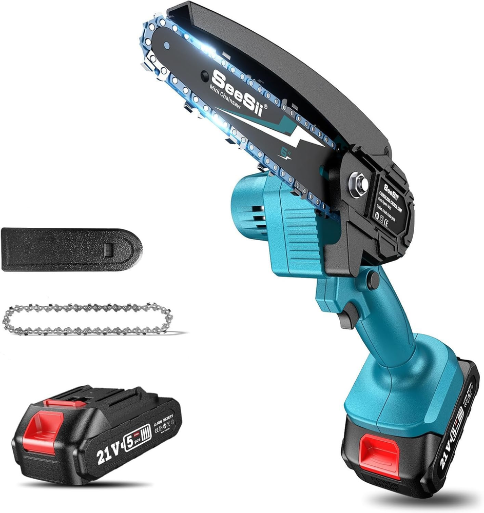 6 Inch Mini Cordless Chainsaw with Battery for Wood Cutting and Tree Trimming