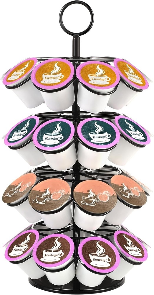 4-Tier K-Cup Holder Compatible with 36 K-Cups Pods Coffee Pod Carousel Coffee