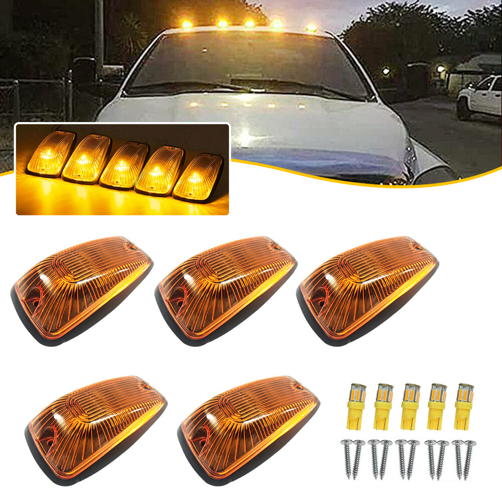 Yellow Amber LED Cab Roof Top Marker Running Light Car Smoke Auto Accessories US