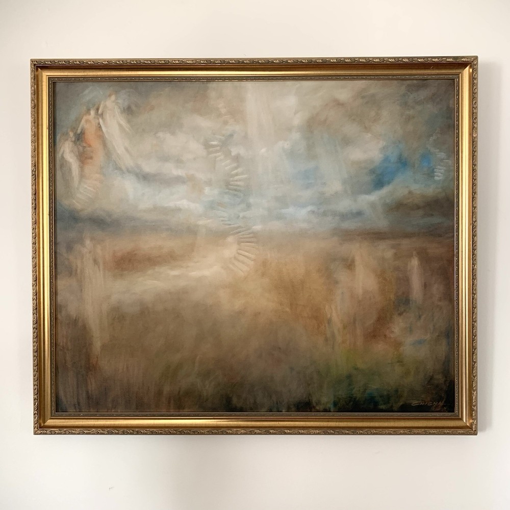 Original Framed Landscape Angelic Oil Painting on Canvas 30x36” by Chip Ghigna