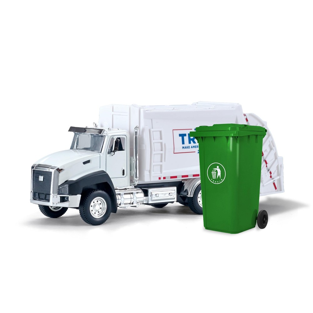 Garbage Truck Toy with Trump Real Sound and Lights - Play Truck,Pull Back & Go C