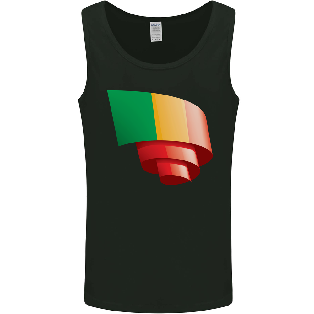 Curled Mali Flag Malian Day Football Mens Vest Tank Top