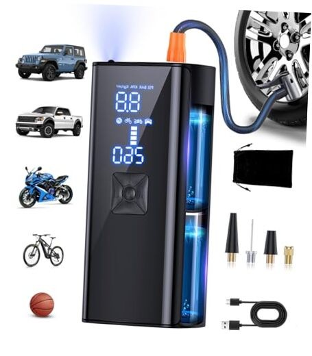 Tire Inflator Portable Air Compressor, 150PSI Tire Inflator with Black-zb