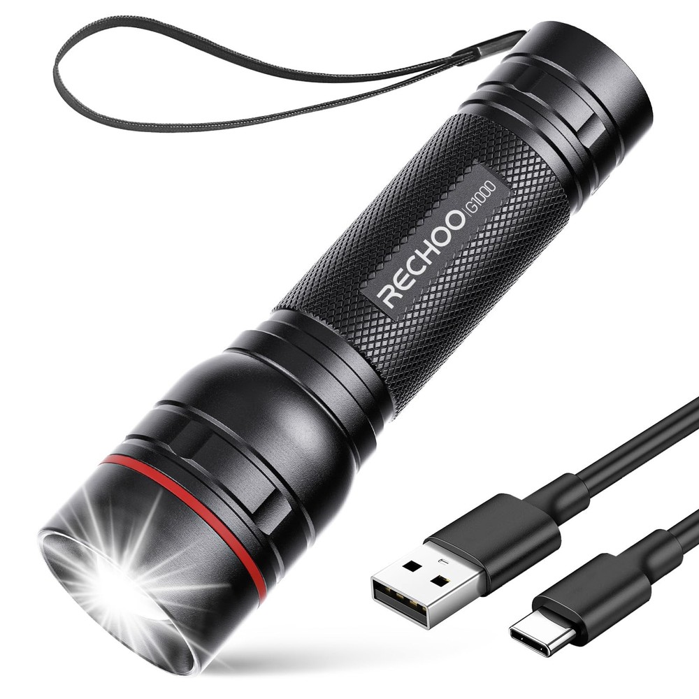 G1000 Super Bright Rechargeable Flashlight High Lumens Compact Small Size  