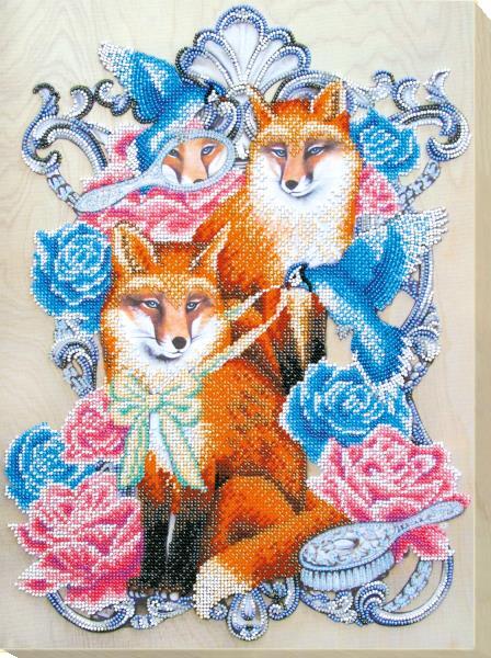 Bead embroidery kit Fox Holiday needlework kit Art canvas beadwork pattern