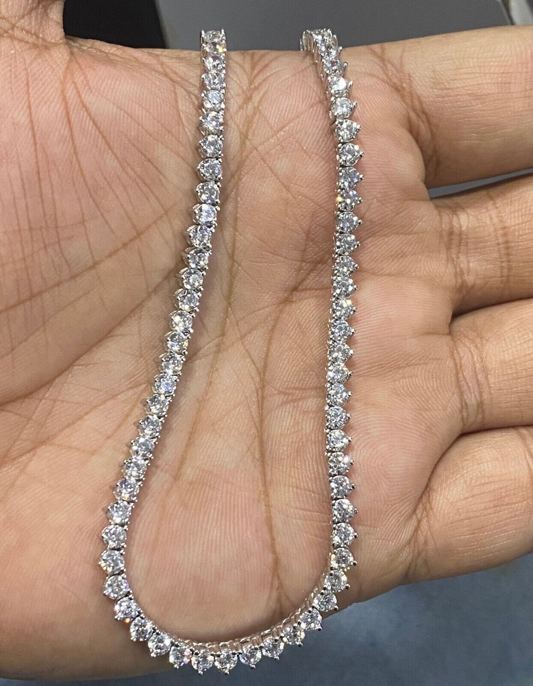 Women's 925 Sterling Silver Tennis Necklace with 7.20CT Lab-Grown Diamonds