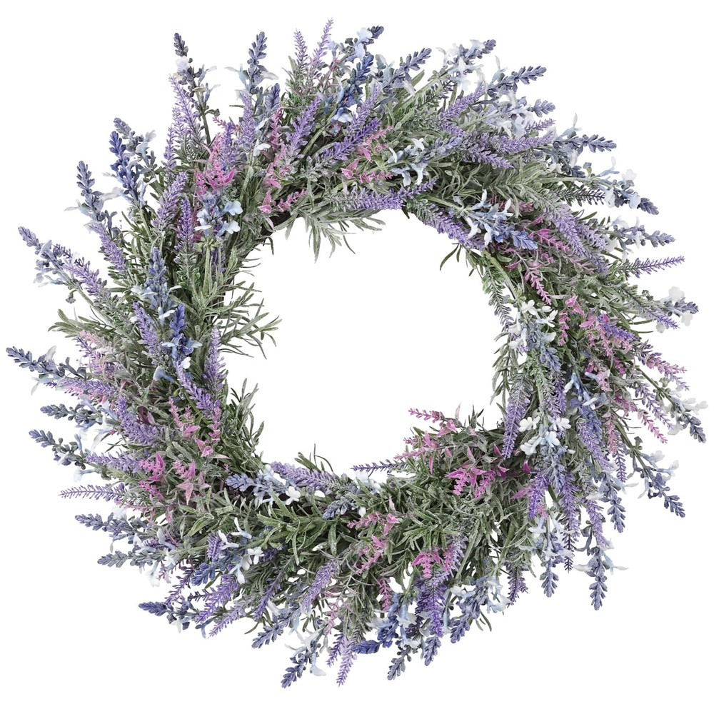 Large Lavender Summer Wreath for Front Door Spring Decor
