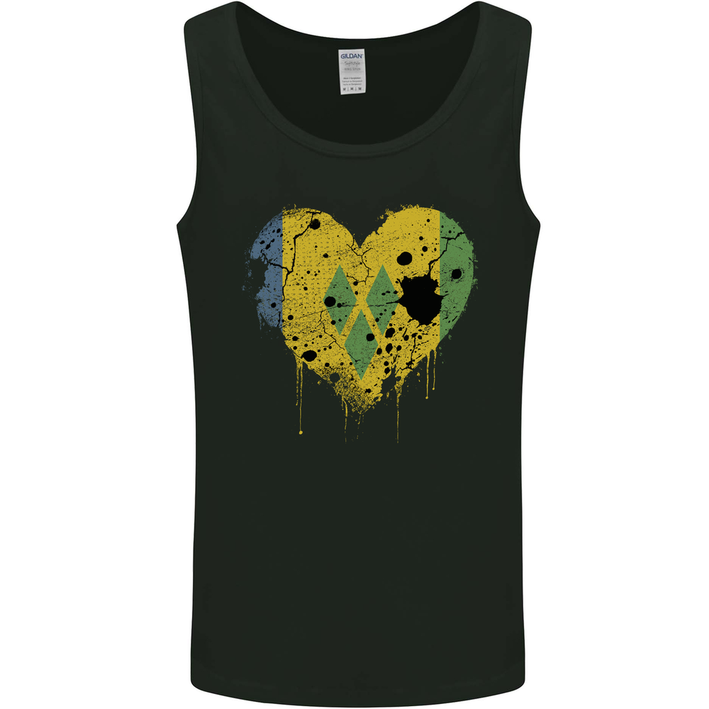 Love Saint Vincent and Grenadines Flag Football Mens Vest Tank Top