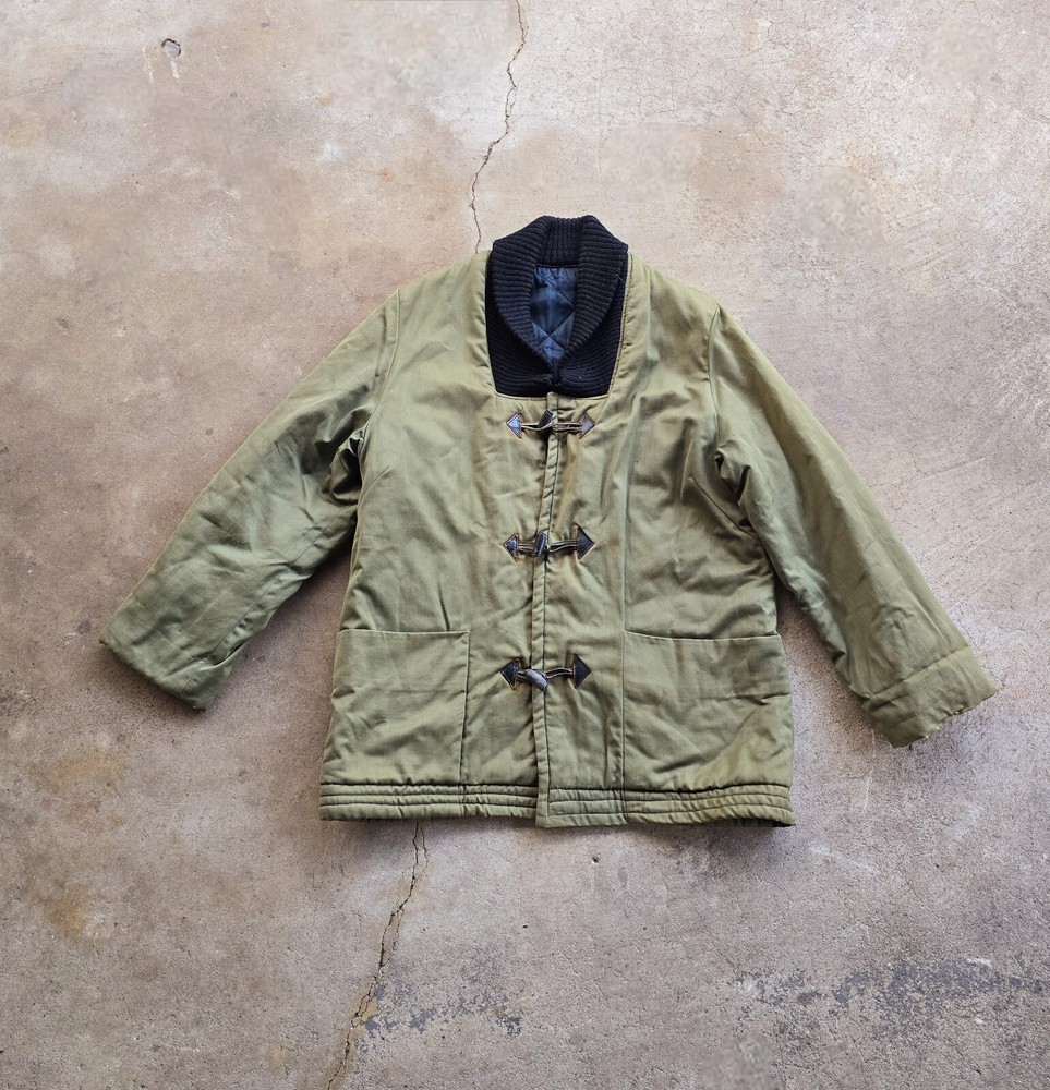Vintage Military Field Knit Collar Toggle Duffle Army Jacket Rare