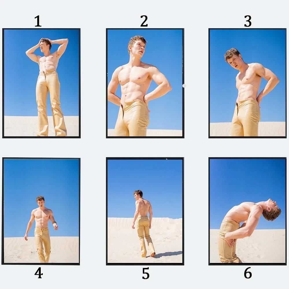 Connor Storrie Desert Editorial Male Model Fashion Photography Poster