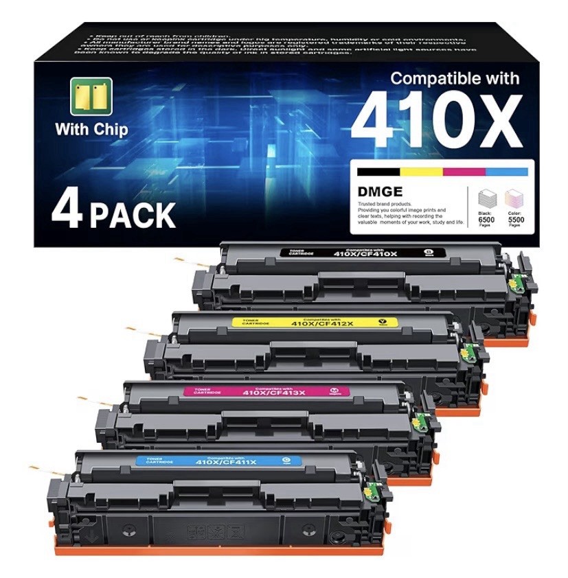 Toner Cartridge 410X - High Yield 4 Pack Replacement for HP 410X