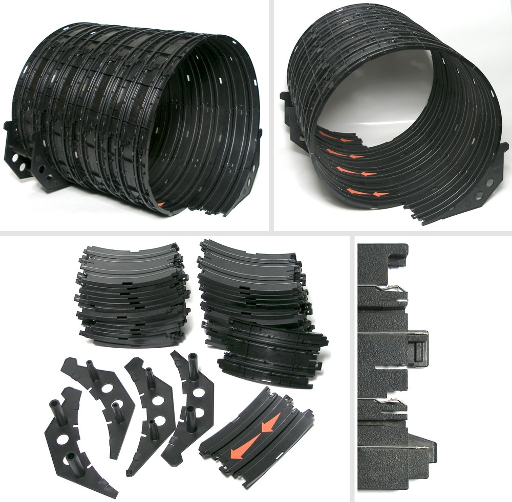 34pc TOMY Aurora AFX Slot Car QuAdRuPlE ! LOOP TRANSITION TRACKS +SUPPORT Unused