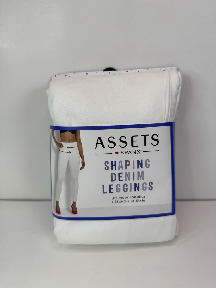 SPANX NWT SIZE XL SHAPING SKINNY DENIM LEGGINGS WHITE ASSETS ULTIMATE SHAPE