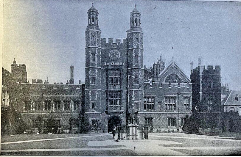 1912 England Eton College Quadrangle Chapel Library illustrated