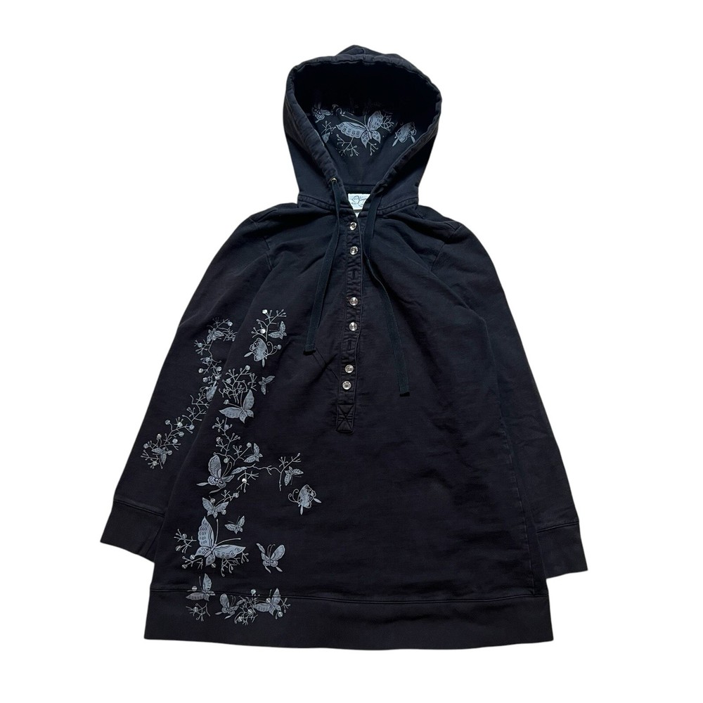 Vintage Y2K Fashion Bug Butterfly Lightweight Button Up Hoodie Sweatshirt 14/16W