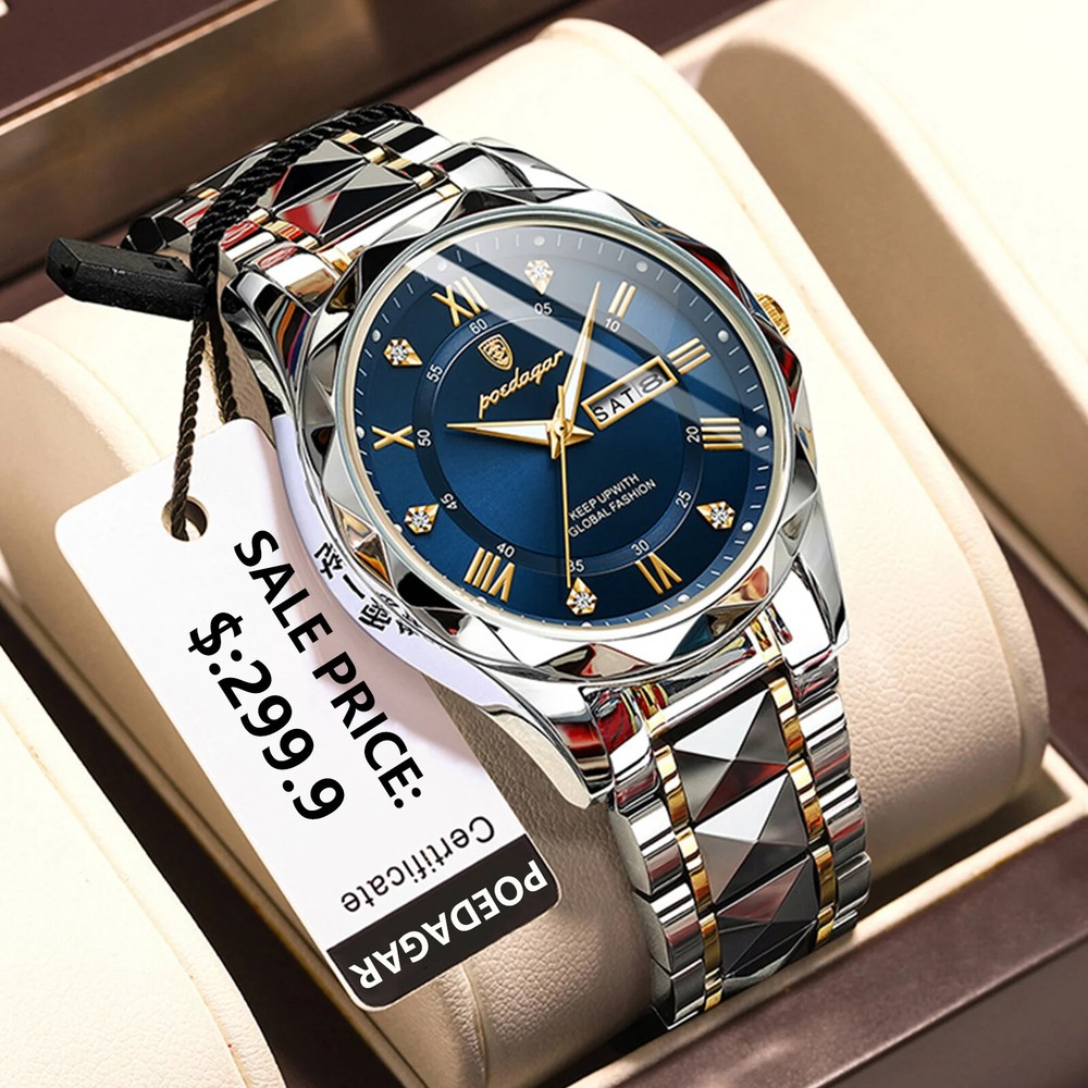 Luxury Man Wristwatch Waterproof  Men Watches Stainless Steel Quartz Men's Watch