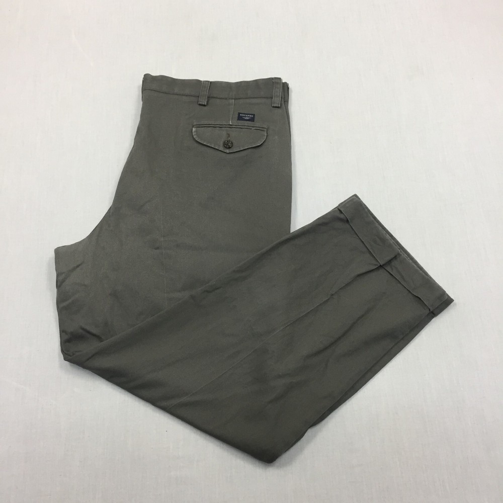Dockers Chino Trousers Cotton Pants Straight Fit Mens Size 40W 30L Grey