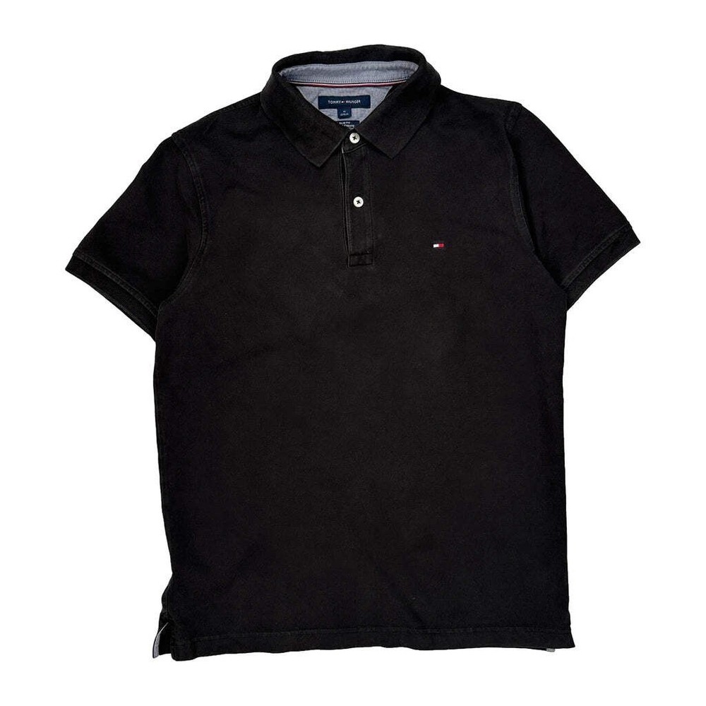 Tommy Hilfiger Slim Fit Polo Shirt - Medium Black Cotton