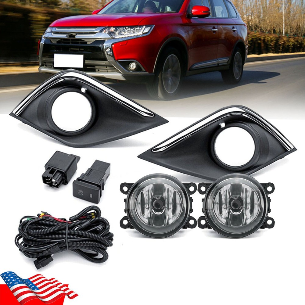 Front Bumper Fog Light Lamp Cover Grille For Mitsubishi Outlander 2016-2020 2021