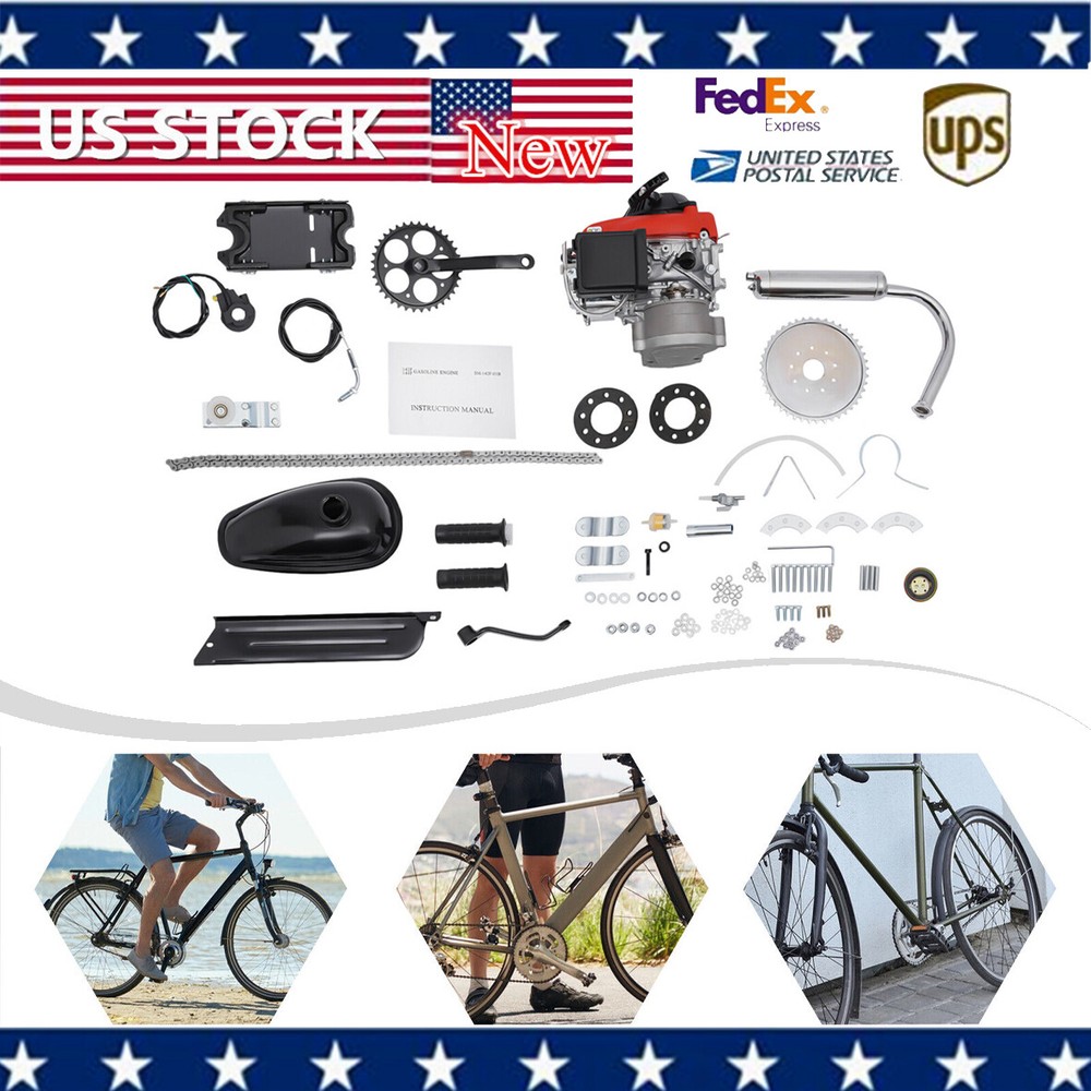 53CC 4-Stroke GAS MOTORIZED BICYCLE Bike Engine MOTOR KIT Chain Drive Air-cooled