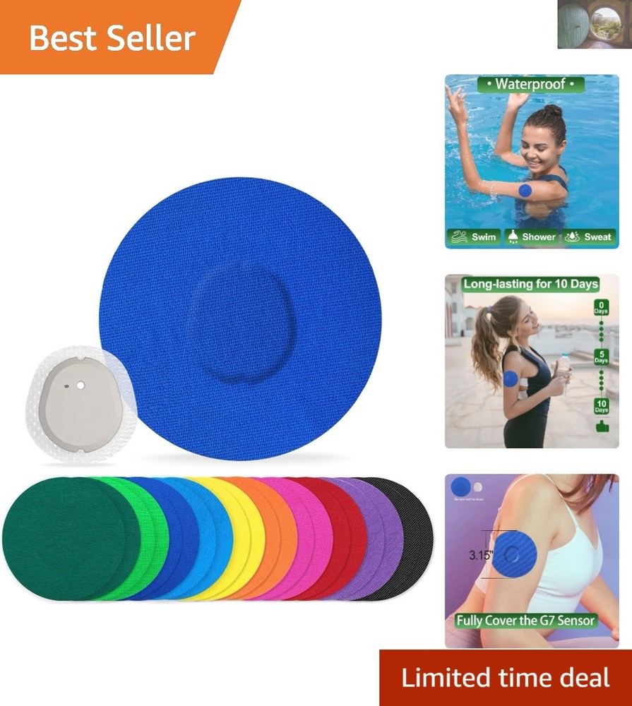 G7 Waterproof Adhesive Patches 20-Pack - Multi-Colored CGM Tape, Hypoallergenic