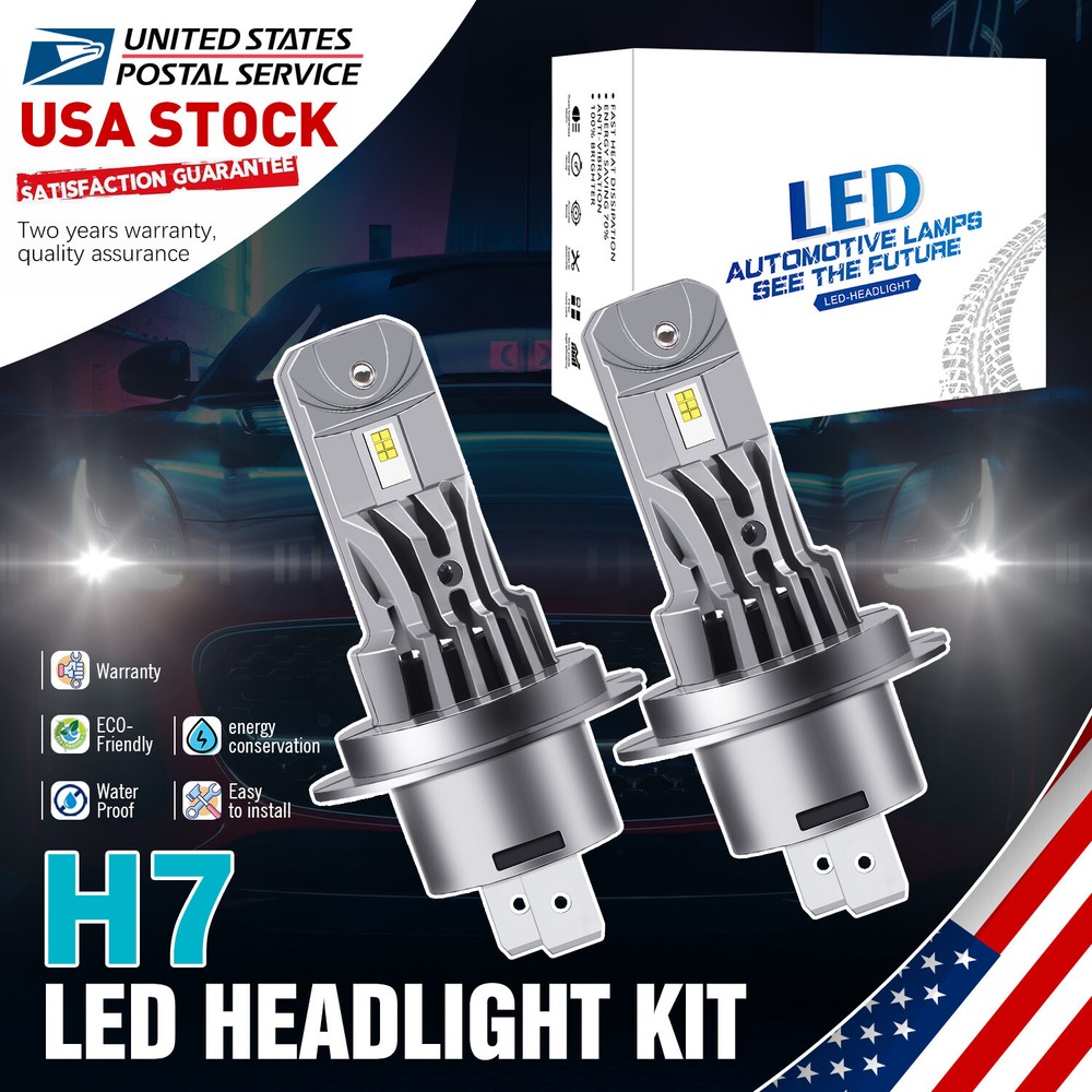 H7 Beam LED Car Bulbs Headlight Lamp Kit 6000K White 20000LM Super Bright 70W