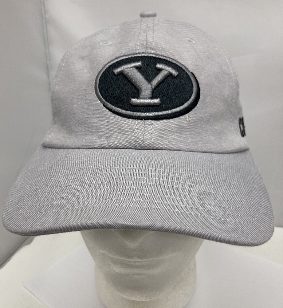 BYU Cougars Hat Cap Adjustable Gray Embroidered Logo NCAA Casual Dad