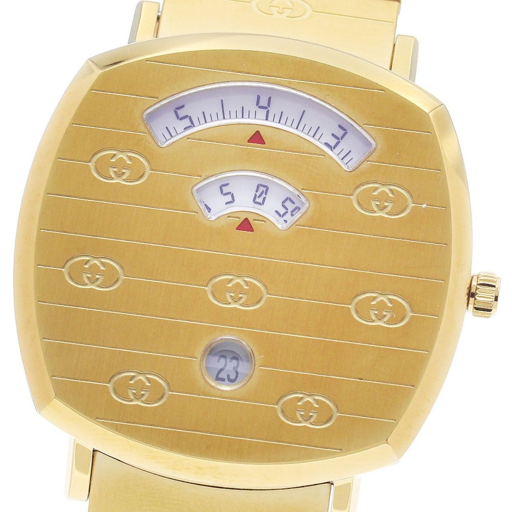 GUCCI YA157409 Grip Watch Date Quartz Mens Like New with Original Box