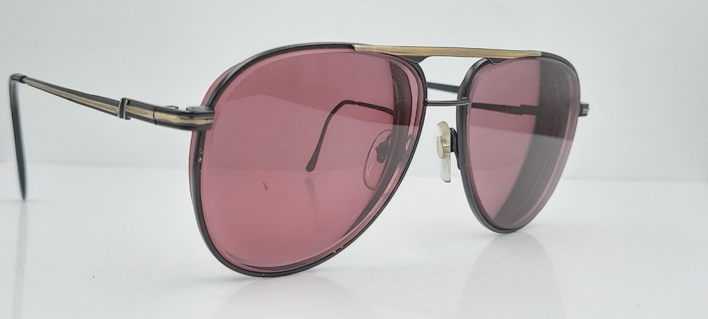 Vintage Kent Black Gold Pilot Metal Sunglasses FRAMES ONLY