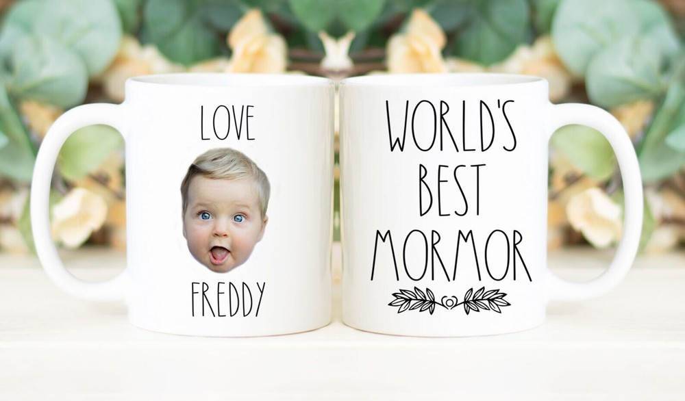 World's Best Mormor Coffee Mug Custom Face Mug Personalized With Photo Of Baby