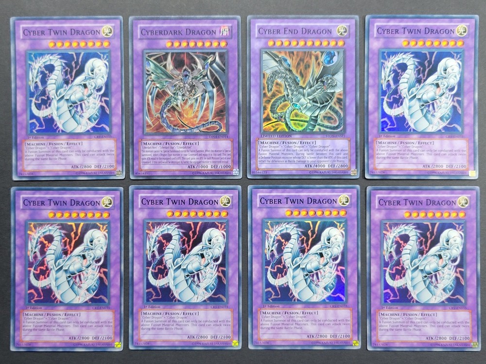 Yugioh Cyber Dragon Super Rare Lot of 8 Cards