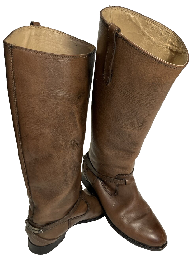 FRYE Women's 76976 Lindsay Plate Brown Boot US 7.5 B Knee-High Riding Boots