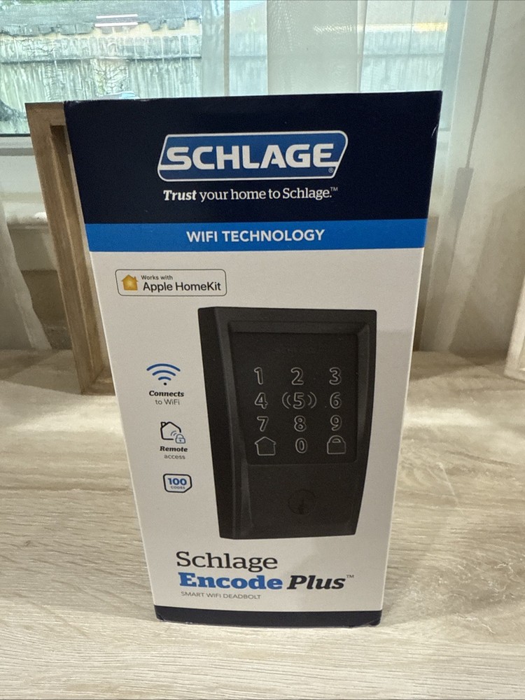 Schlage Encode Plus Smart WiFi Deadbolt with Century Trim in Matte Black