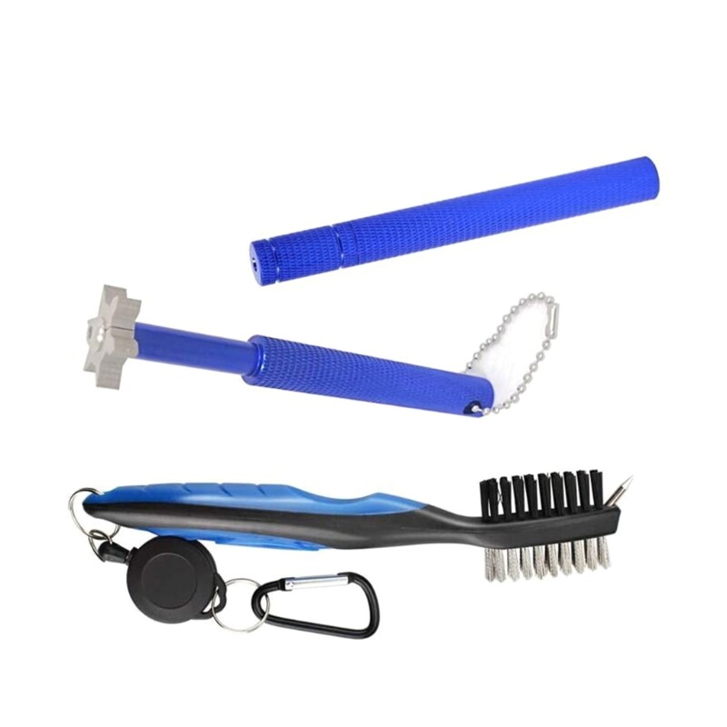 Soft Bristle Golf Club Cleaner with Groove Sharpener for Better Performance
