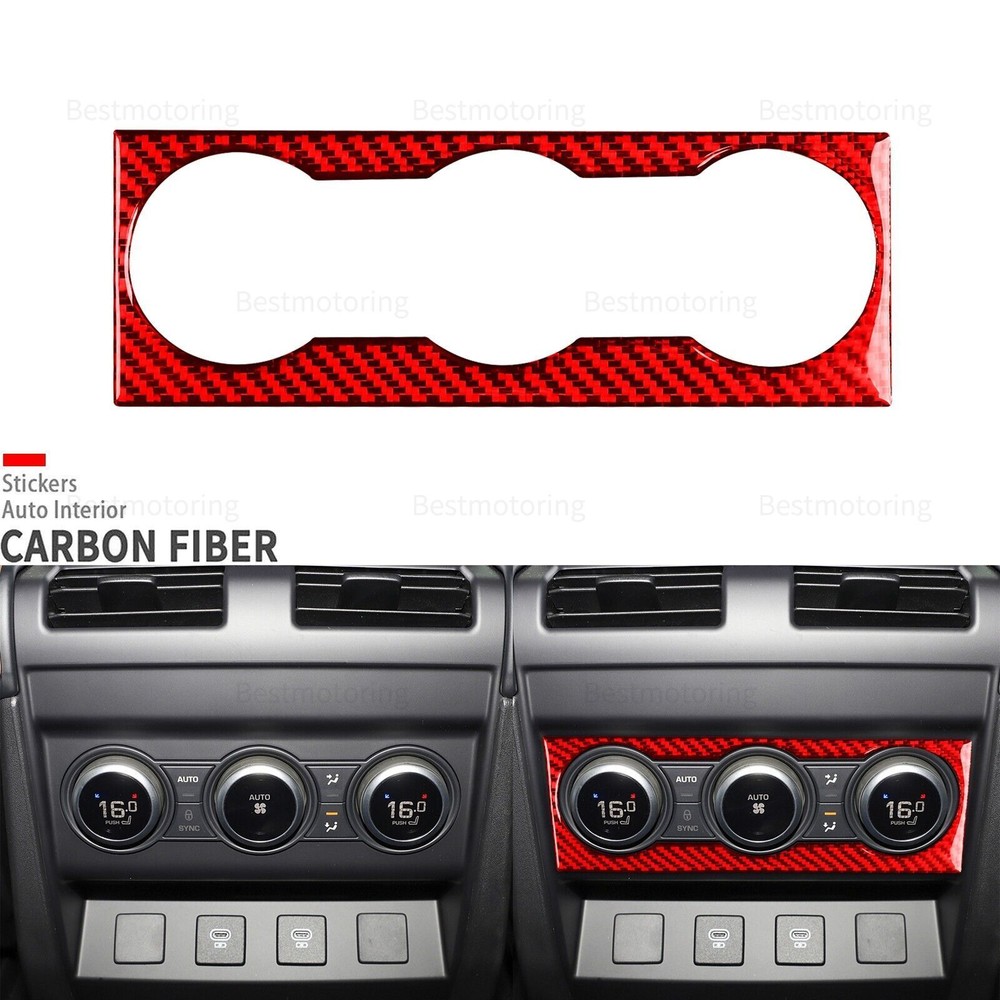 Red Carbon Fiber Rear AC Climate Switch Cover Trim For Land Rover Defender 20-24
