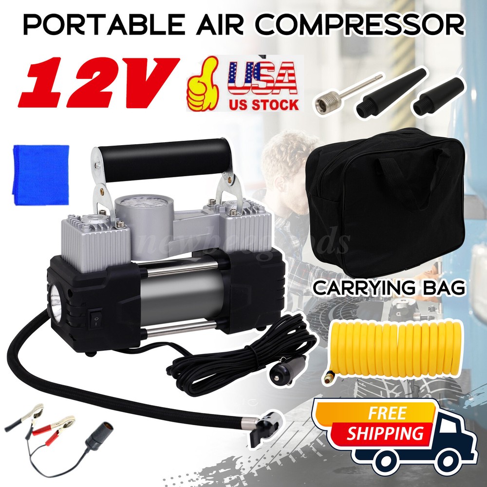 Heavy Duty 12V Portable Electric Car Air Tire Inflator Compressor Pump