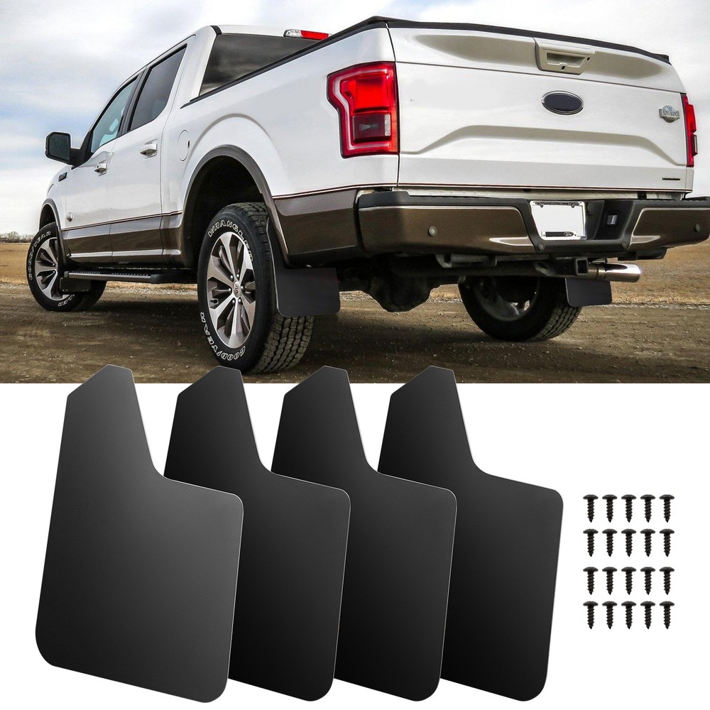 4Pcs Wide Rally Mud Flaps Splash Guards Mudguards Black For Ford F150 F-150 F250
