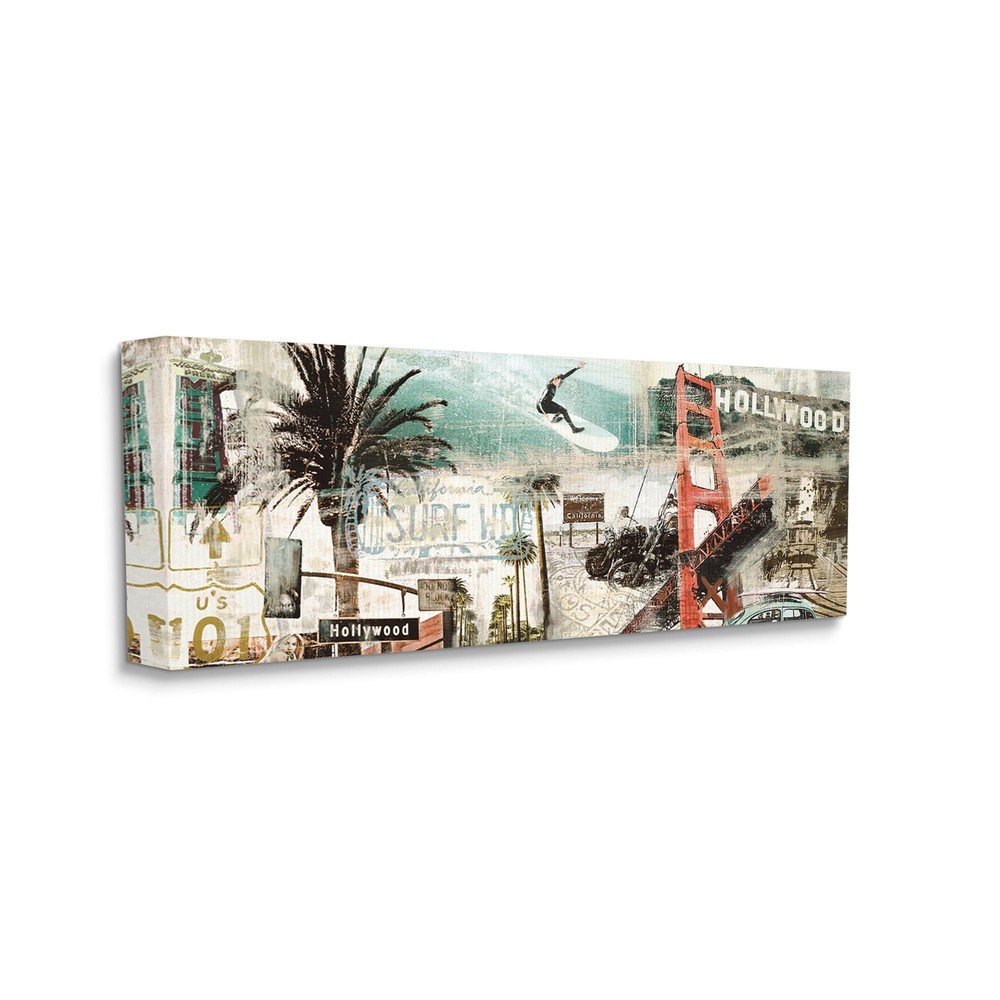 Stupell Vintage California Collage Urban City Landmarks