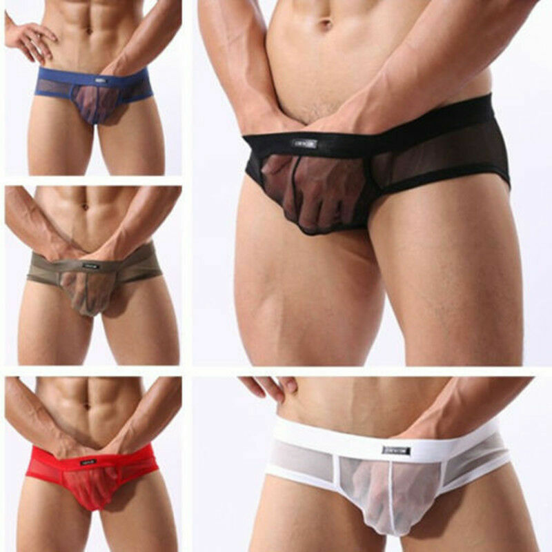 Sexy Mens Lingerie Mesh See Through Jockstrap Underwear G-string Thong Briefs
