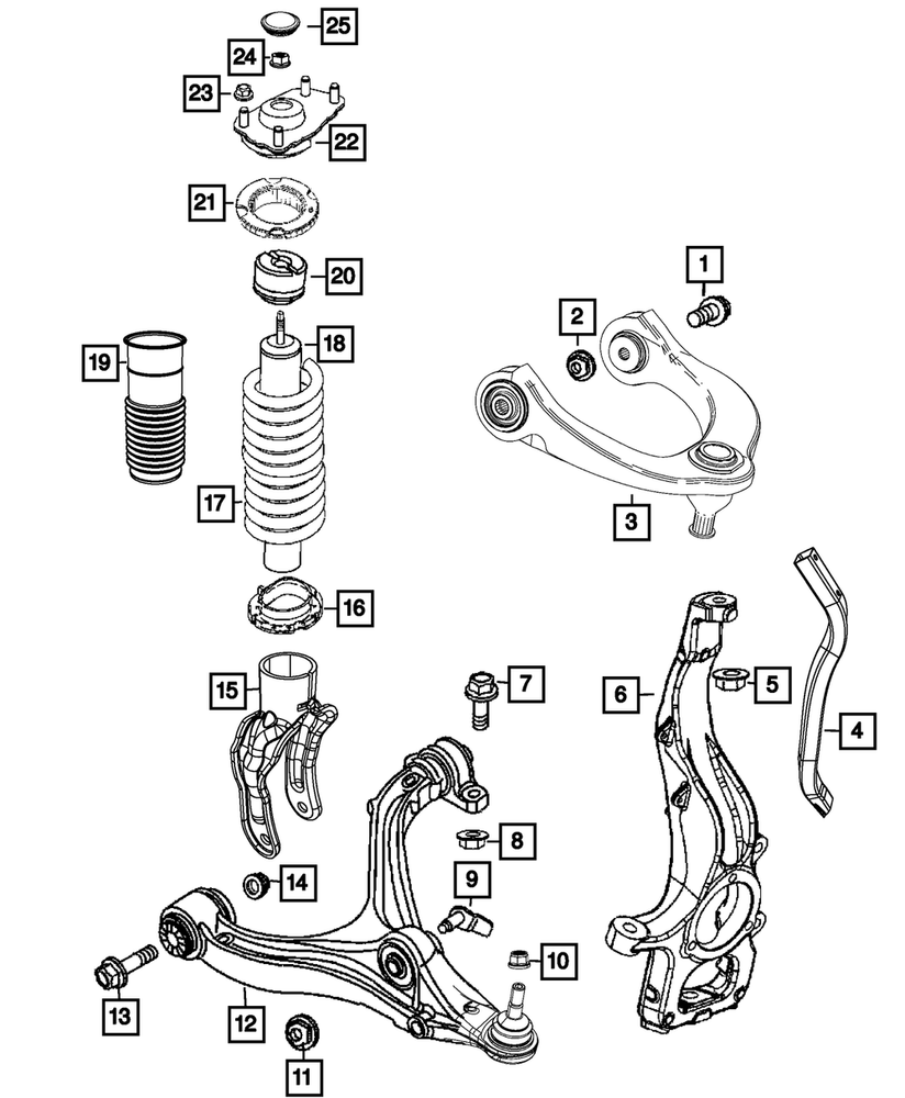 Genuine Mopar Suspension Shock Absorber Kit Right 68536187AB